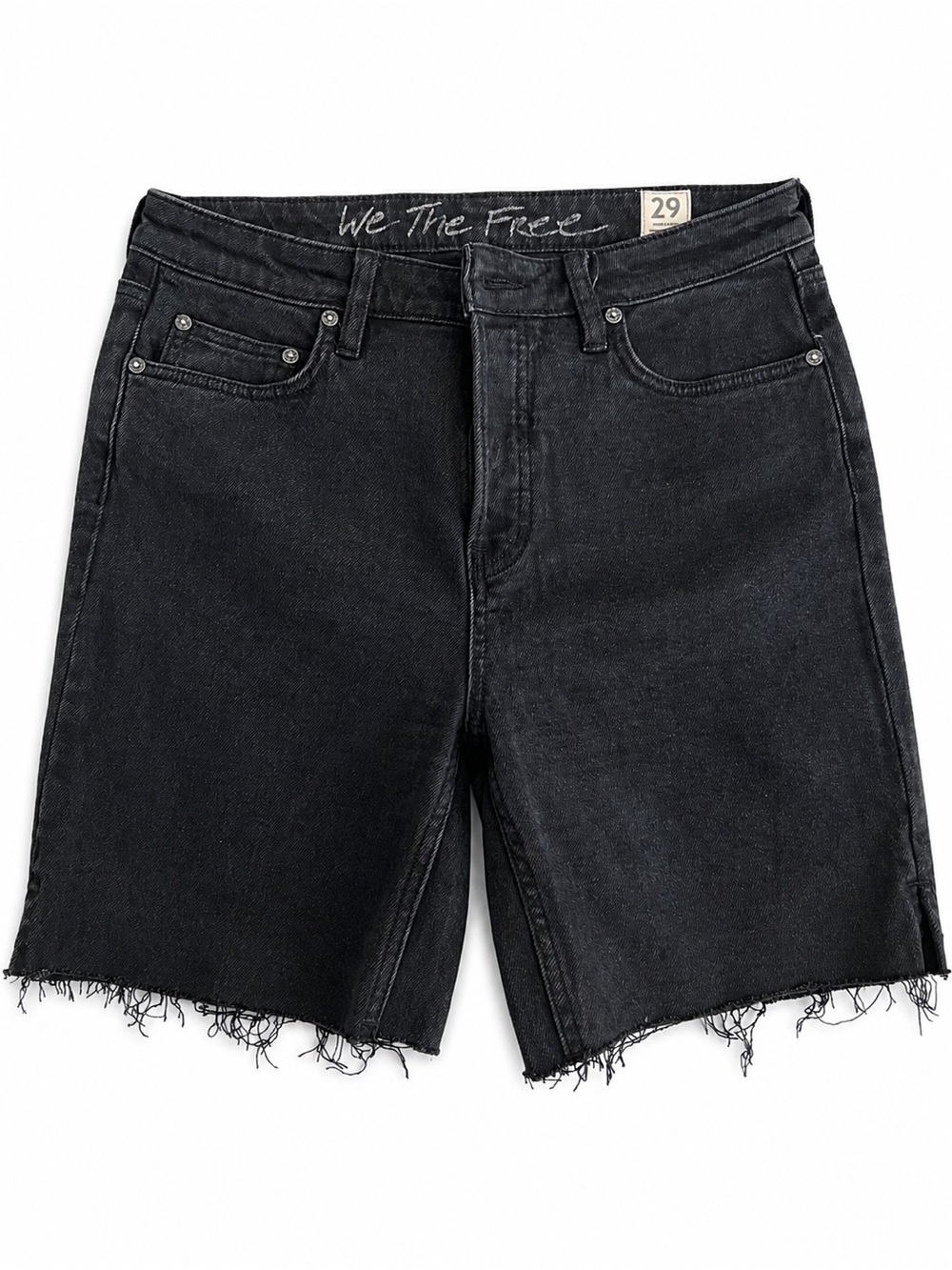 We The Free Washed Black Denim Cutoff Shorts